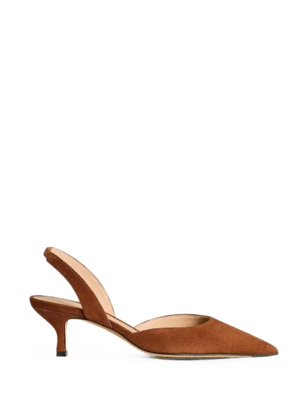 Pantofi cu toc Kiton din piele de căprioară slingback maro