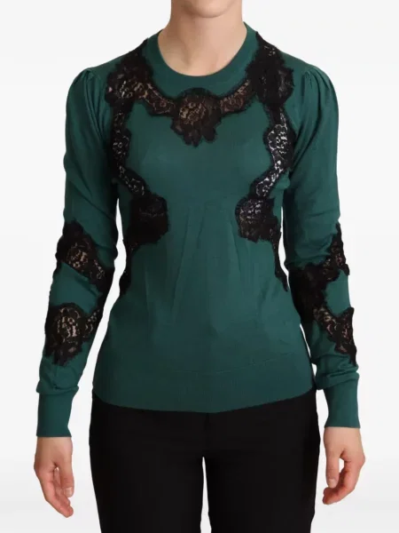 Pulover Dolce & Gabbana din dantelă verde