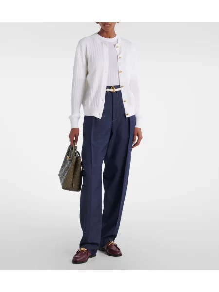Pulover Bottega Veneta tricotate alb