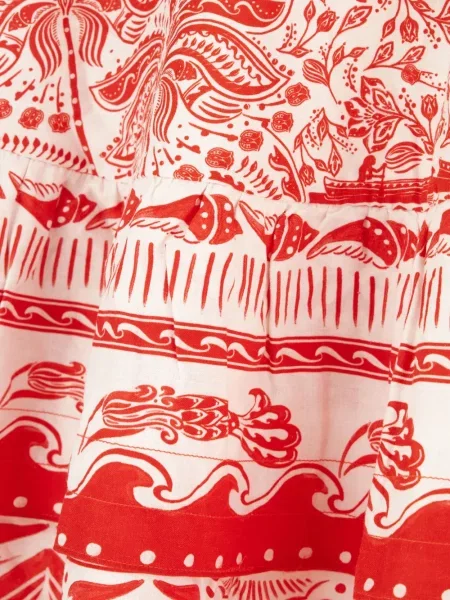 Sukienka midi Farm Rio z nadrukiem do kolan garniturowa czerwona