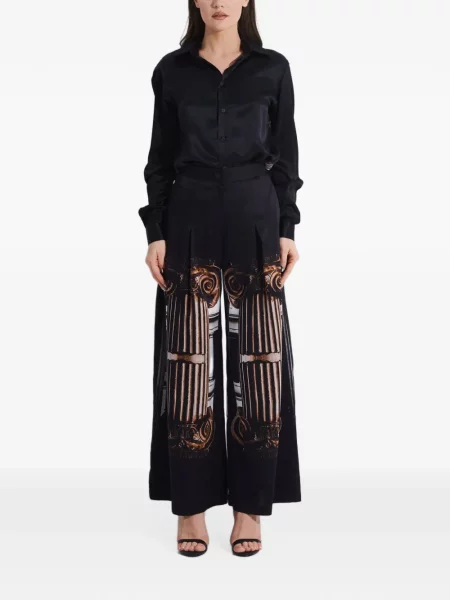 Pantaloni Tessitura cu imagine negru
