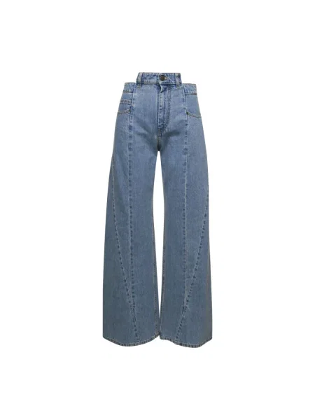 Szerokie jeansy Maison Margiela asymetryczne niebieskie