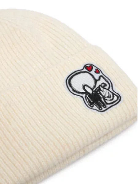 Karl Lagerfeld beanie kapa s vunom bež