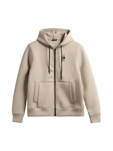 Bluza z kapturem Blauer polarowa z kapturem beżowa