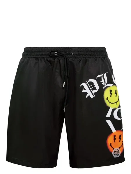 Slip de baie Philipp Plein cu imagine negru