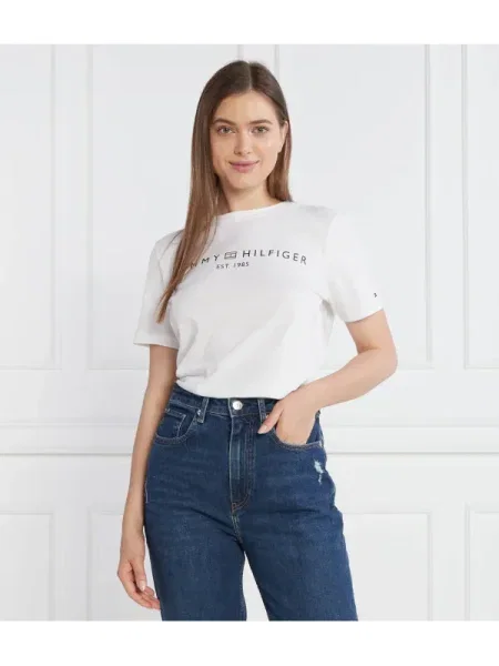 Tommy Hilfiger Tricou REG CORP LOGO C-NK SS | Regular Fit alb