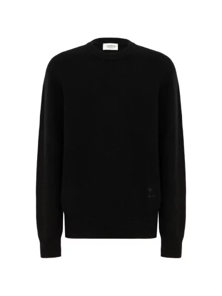 Pulover Laneus cu decolteu rotund negru