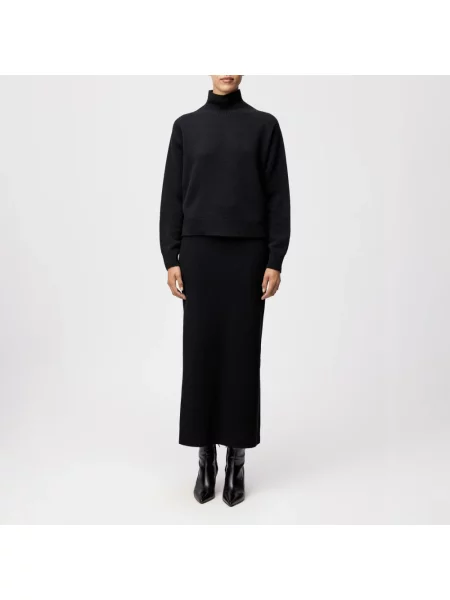 Sweter z dzianiny ze stójką Drykorn czarny