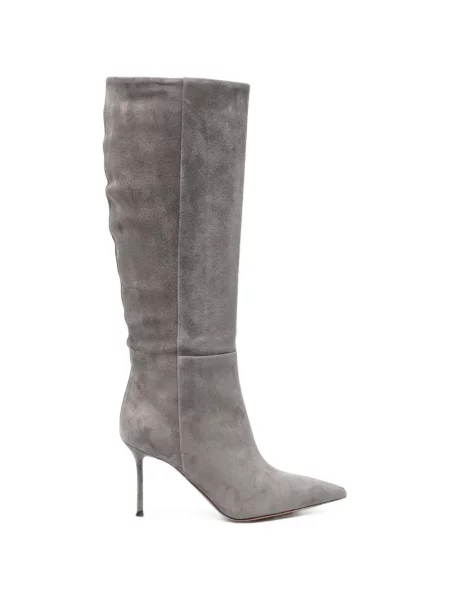 Botine Aquazzura din piele de căprioară gri