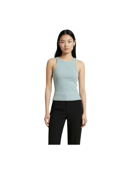 Podkoszulka Guess bez rękawów z okrągłym dekoltem zielona