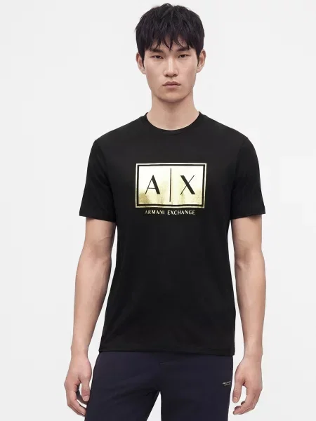 ARMANI EXCHANGE Tričko zlatá čierna