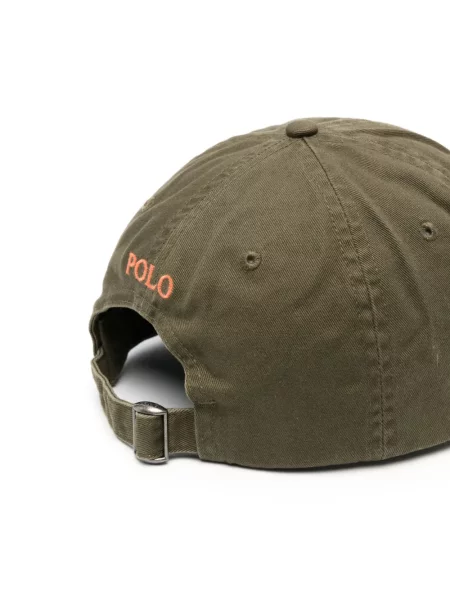 Siuvinėtas kepurė su snapeliu Polo Ralph Lauren žalia