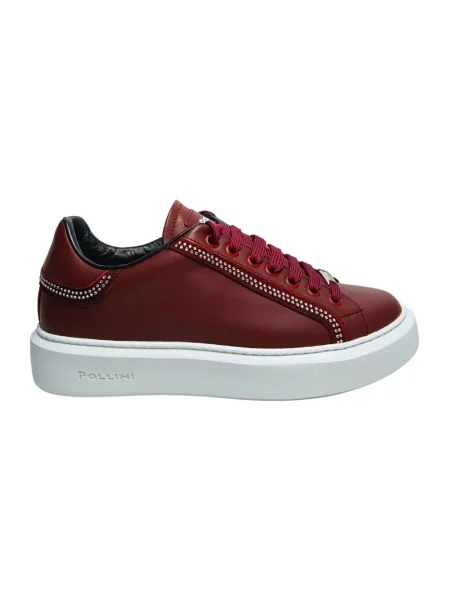 Sneakersy Pollini skórzane czerwone