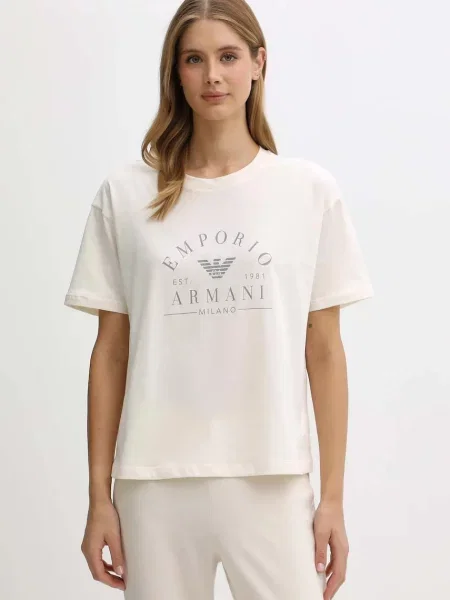 Домашна тениска от Emporio Armani Underwear дамска бежово