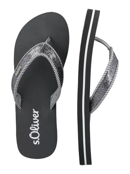 S.Oliver Flip-flops gri închis alb