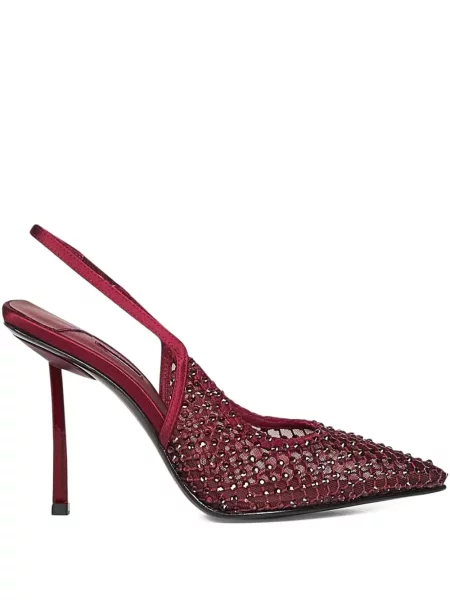 Pantofi cu toc Le Silla slingback de cristal roșu