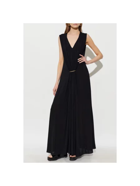 Lniana sukienka Sportmax czarna