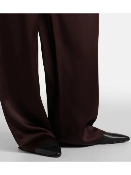 Pantaloni Max Mara din satin elegante maro