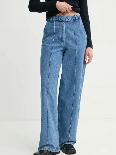 Remain jeansy high waist niebieskie