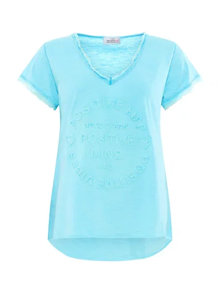 Zwillingsherz Tricou Positive Mind aqua albastru