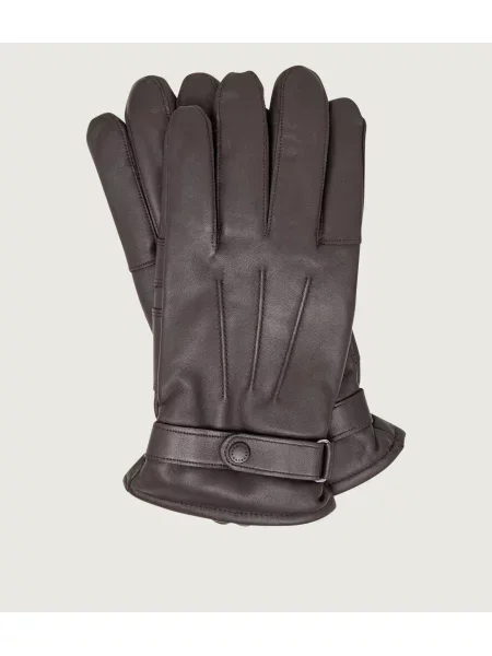 Barbour manusi de piele negru maro