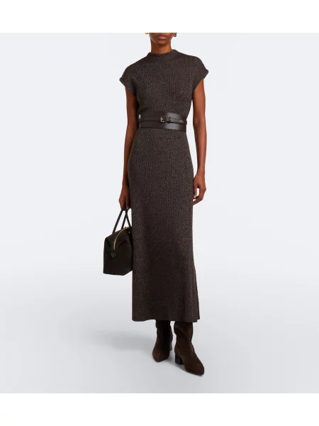 Rochie maxi Ralph Lauren Collection de lână maro