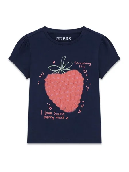 Guess T-Shirt Σκούρο Regular Fit μπλε
