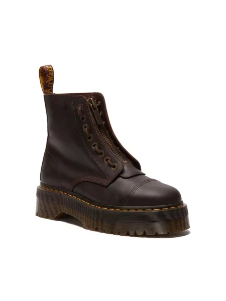 Kožené členkové topánky Dr. Martens hnedá