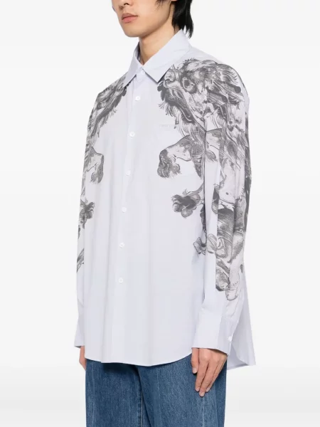 Dlouhá košile Feng Chen Wang s potiskem modrá