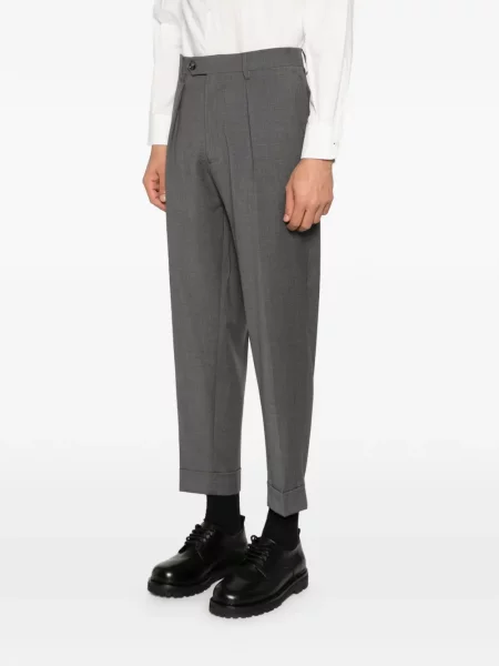 Pantaloni Berwich plisate gri