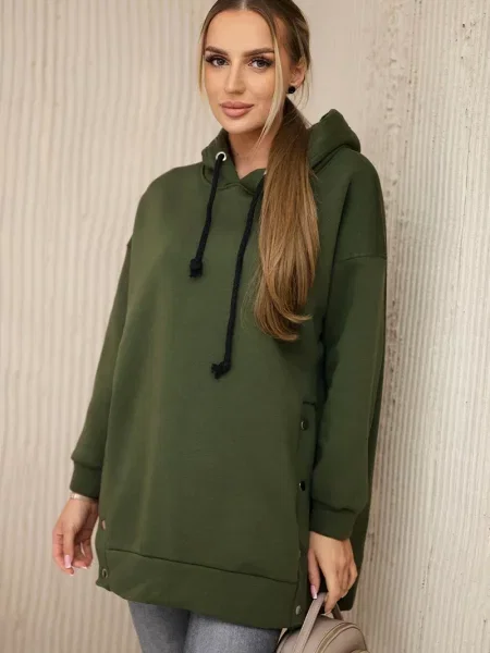 Bluza Kesi z ćwiekami ocieplana brązowa