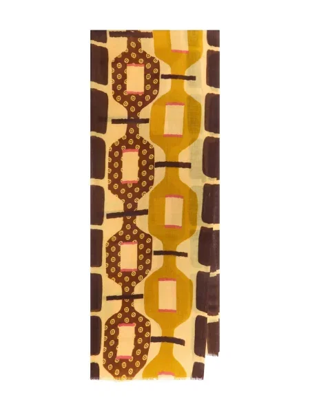 Fular Maliparmi cu imprimeu geometric galben