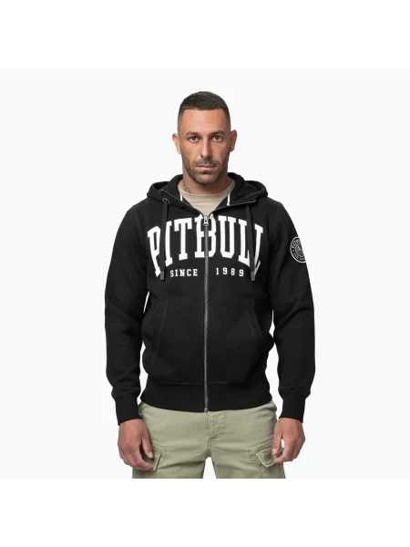 Hanorac pentru bărbați Pitbull Norton Hooded Zip black negru