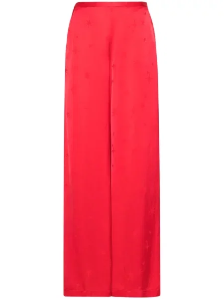 Satynowe spodnie Forte Forte czerwone