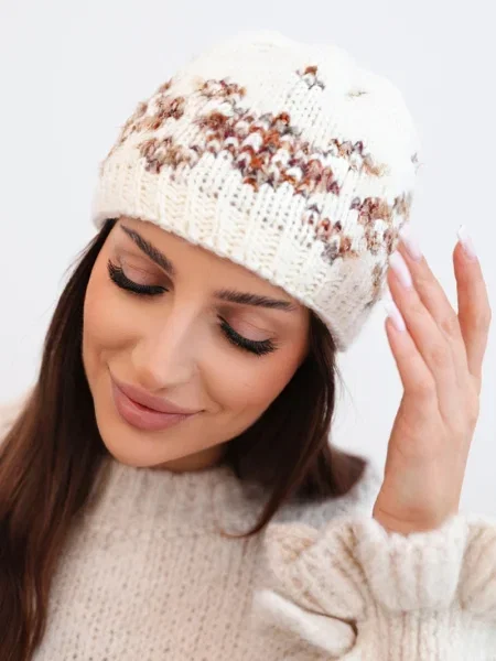 Căciulă Kesi cu model norvegian alb