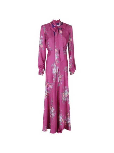 Rochie maxi Raquel Diniz cu model floral cu imagine roz