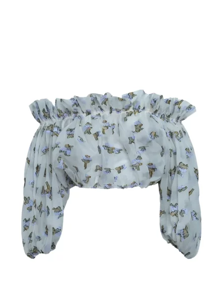 Top Ulla Johnson cu model floral cu imagine alb