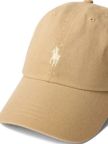 Scurt șapcă Polo Ralph Lauren cu broderie din jerseu maro