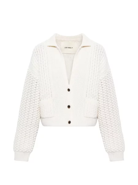 Cardigan Lisa Yang tricotate alb