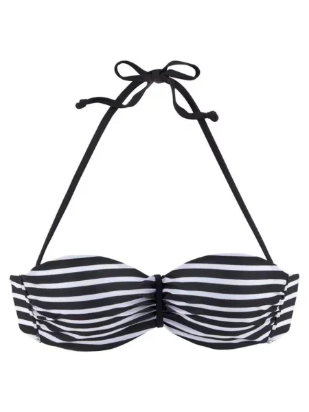 VENICE BEACH Sutien costum de baie / negru alb