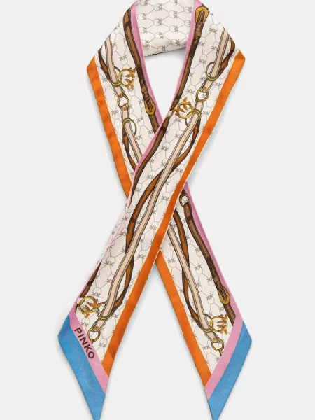 Fular Pinko de mătase bej