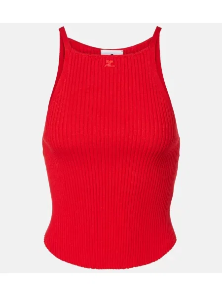 Top Courreges tricotate roșu