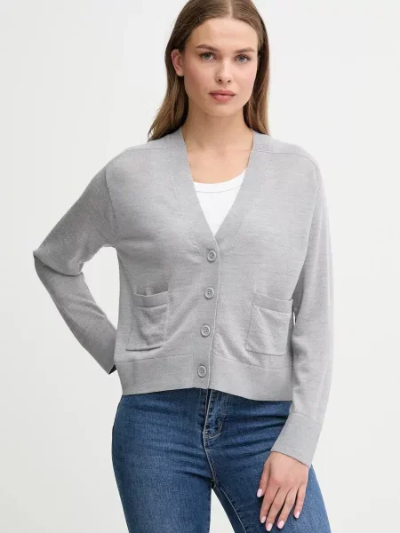 United Colors of Benetton kardigan wełniany lekki szary