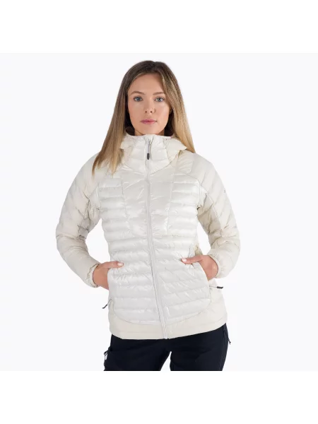 Péřová bunda Columbia Labyrinth Loop Hooded bílá