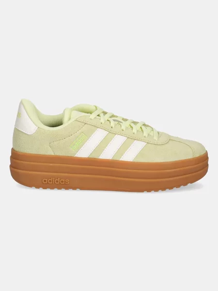Замшеві кросівки adidas VL Court Bold зелений