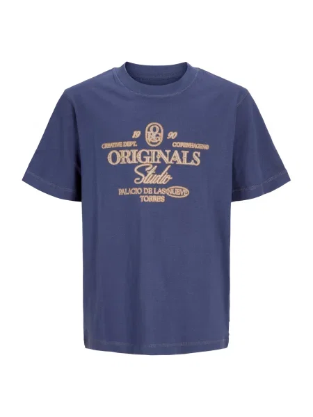 Jack & Jones Junior Tricou JORCHAMBERI / închis / albastru bej