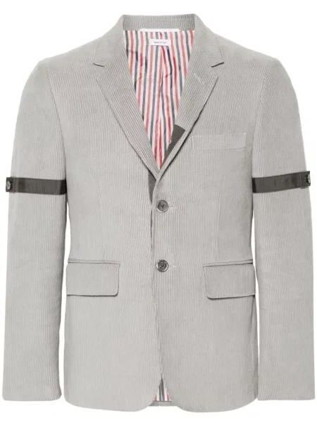 Sacou Thom Browne de catifea cord gri