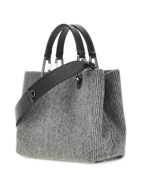 Geantă shopper Emporio Armani cu autograf gri