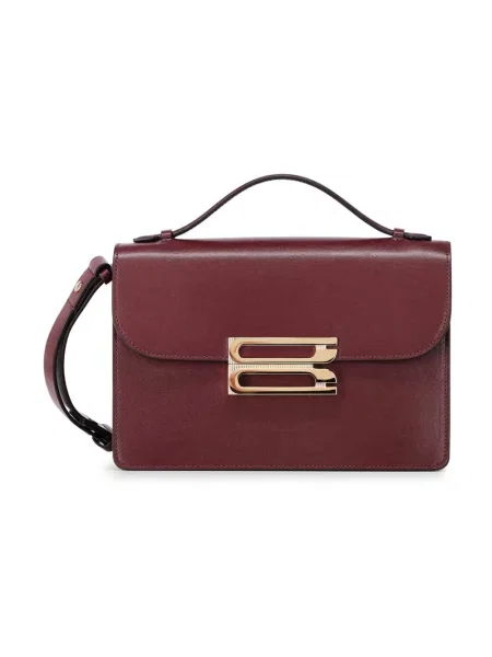 Torebka skórzana Victoria Beckham skórzana czerwona