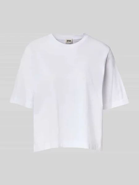 T-shirt o kroju oversized fit z czystej bawełny Drykorn biała